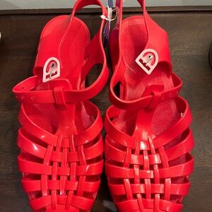 Sun Jelly Sandals, Meduse, Red, US size 9.5
